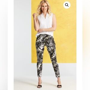 Women's Neutral Abstract Pull On Pants 12 Bohemian Mature Fit Corpcore Career